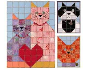 Love Cats Paper Quilt Picture & Cards Pattern PC101 - Etsy