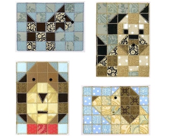 Dog Friends Paper Quilt Card Pattern GC101 - Etsy