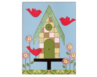 Birdhouse Garden Paper Quilt Picture Pattern QP105