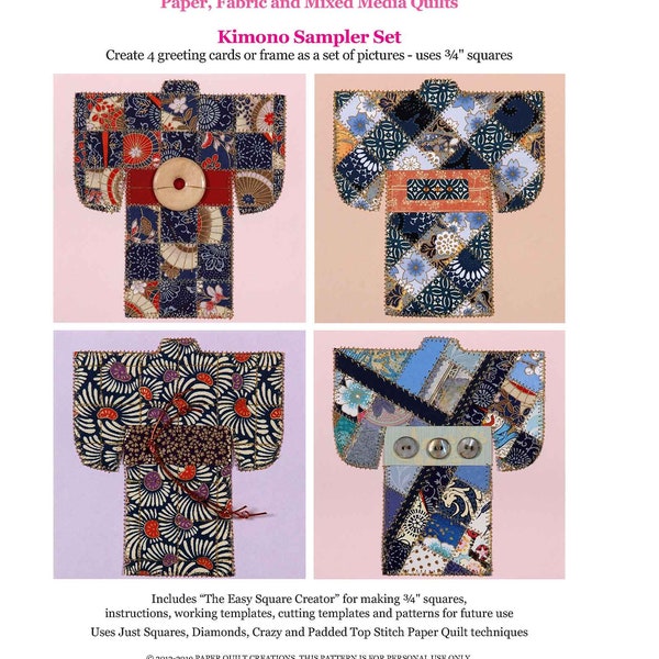 Kimono Sampler Set Paper Quilt Card Pattern GC110