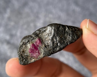 Spécimen de rubis naturel - Minéral de cristal rouge brut non chauffé pour collectionneurs, guérison et exposition