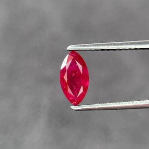 Natural 0.8 Carat Ruby Marquise Shaped Faceted Loose Gemstone
