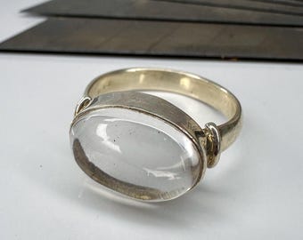 オーバルファセットクリスタルクォーツ925シルバーリング - Etsy 日本