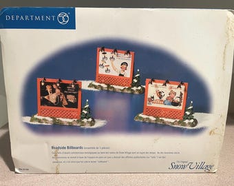 Snow Village Roadside Billboards: Light-Up Nostalgic Advertising