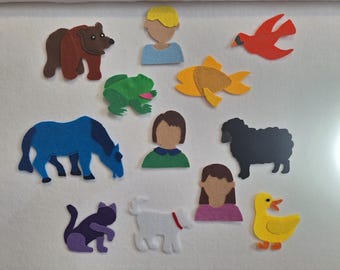 Brown Bear Felt Story Set, Montessori Story Board Props