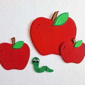 Apfel-Filz-Story-Set: Wurm-Versteckspiel, Lernspiel