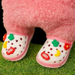 Labubu poppenschoenen - Mini klomp-stijl schoenen met bedels - Blind Box figuur accessoires, outfit pantoffels voor La Bubu pop
