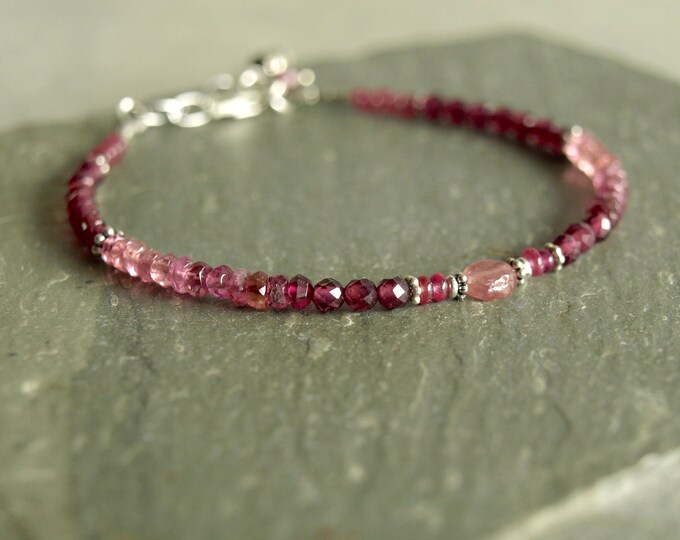 Gemstone grotto pink bracelet Clearance