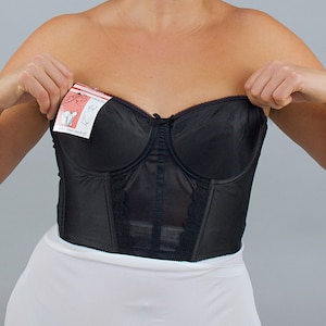 Mehrere Größen, Vintage 1980er Jahre Schwarzes Bustier, Vintage Korsett, 80er Jahre Deadstock Lingerie, Vintage Braut Lingerie und Unterwäsche, NOS