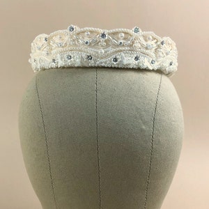 Vintage 1980s Deadstock Ivory Bridal Wedding Crown, Vintage Regal Bridal Halo, 80s Maximalist Wedding, Vintage Deadstock, Vintage Bridal