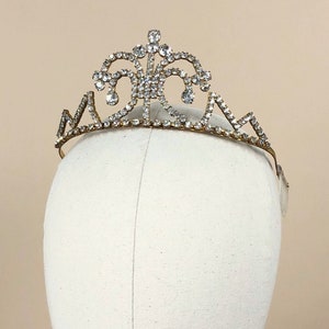 Fleur Descent Rhinestone Tiara, Vintage Rhinestone Tiara, Vintage Accessories, Prom Wedding Tiara, Costume Tiara