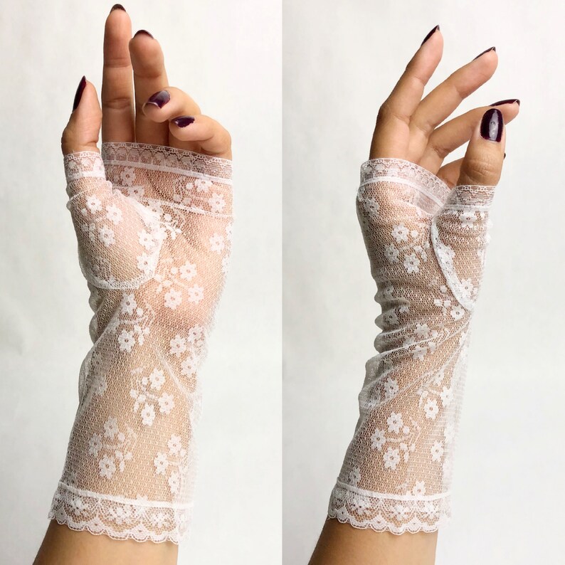 Vintage 1980s Deadstock Fingerless Lace Gloves 80s Gothic Etsy