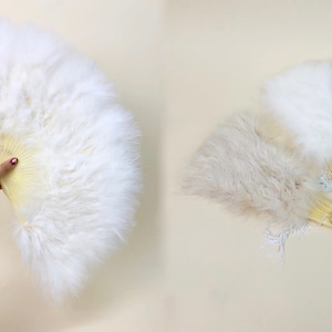 Vintage Style Ivory Marabou Feather Fan