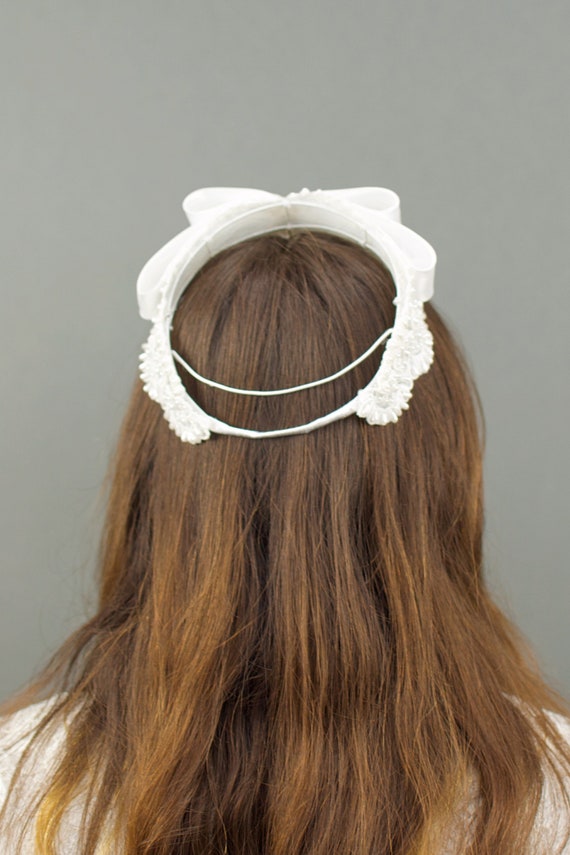 Vintage 1960's Deadstock Beaded Bridal Crown, 60s… - image 7