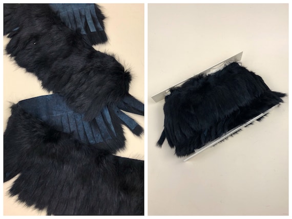 Black Feather Fur Sewing Trim