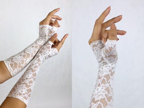 80's lace fingerless gloves deals