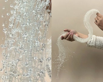 Vintage Extra lange Perlen Spray, Illusion Draht & Perlen, 12 extra lange Stiel Spray, Hochzeit DIY Blumenstrauß Akzente, Braut DIY