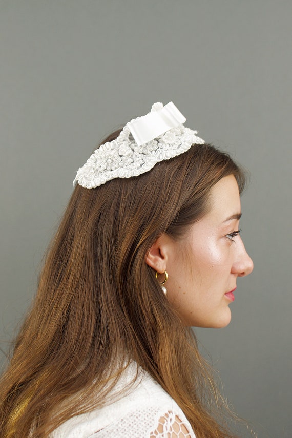 Vintage 1960's Deadstock Beaded Bridal Crown, 60s… - image 5