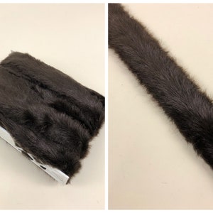 2" Wide Brown Faux Fur trim, Made in Japan, Sold By The Yard, Super Soft High Quality Faux Fur Trim, Vintage Deadstock Trim