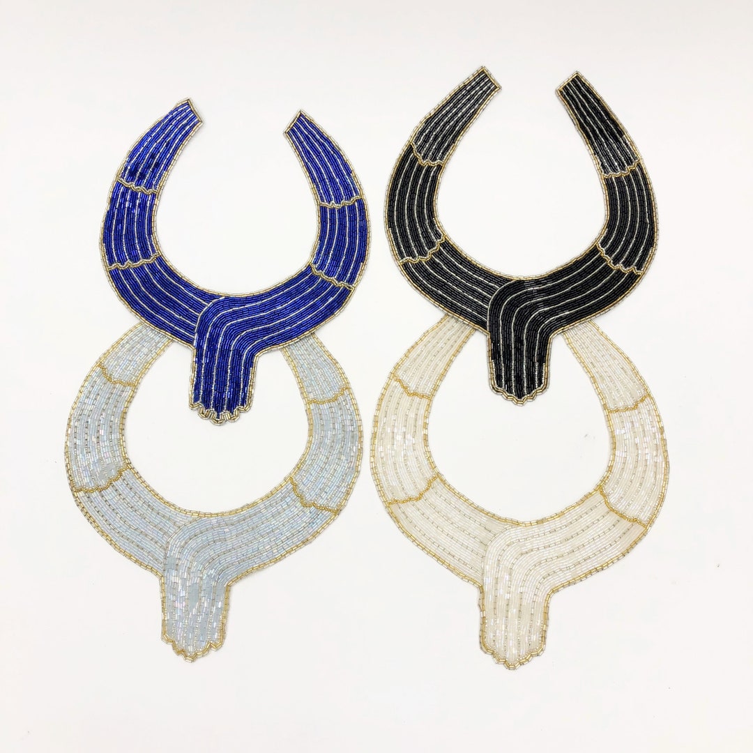 Yoke Collar Applique Glass Beaded Yoke Beaded Yoke Etsy