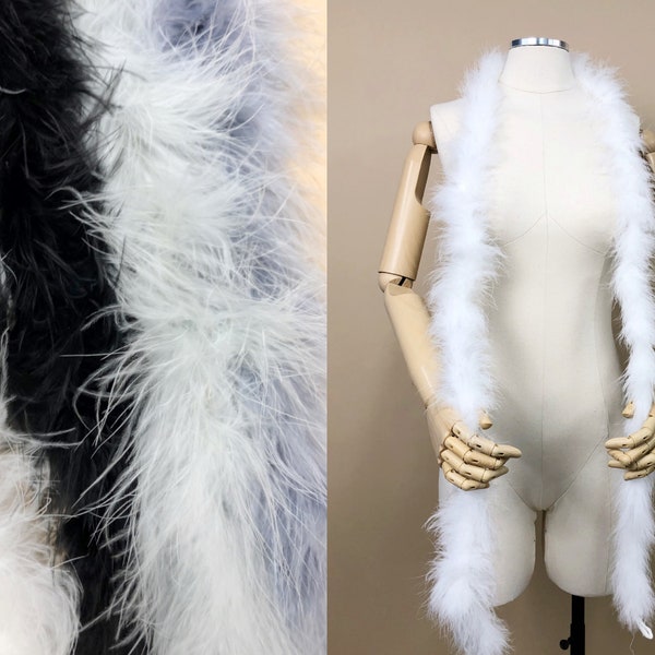 Marabou Feather Boas, Comes in Black, Gray, Light Gray & White, Prop Boas, Costume Boa, Soft Boas, Bachelorette Accessories, Vintage Boas