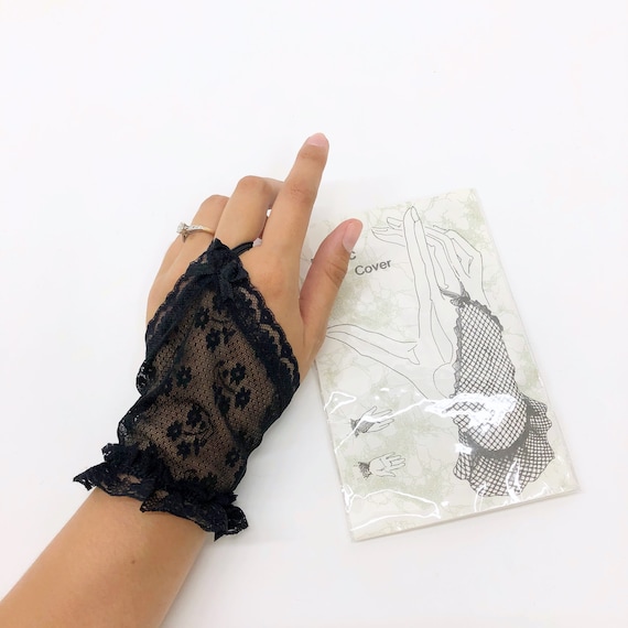 Punk Lace Gloves Womens Vintage Victorian Armband Tie-Up Mittens