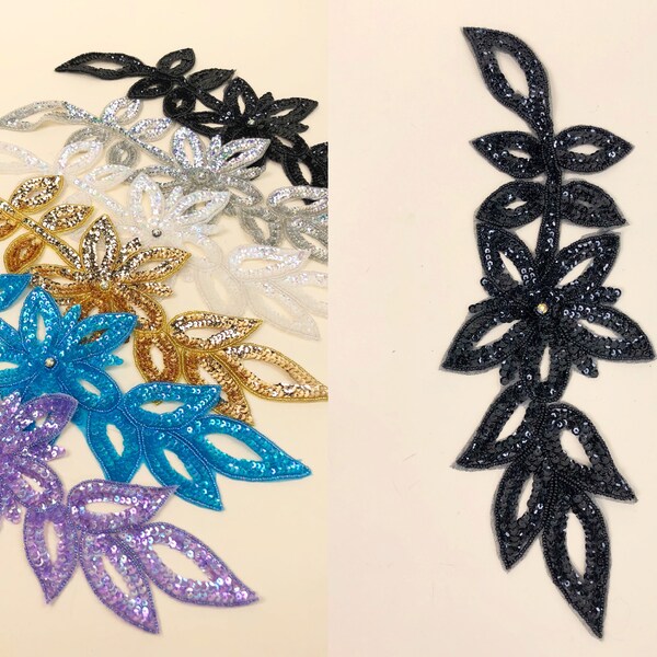 Beaded leaves appliqué main image 1