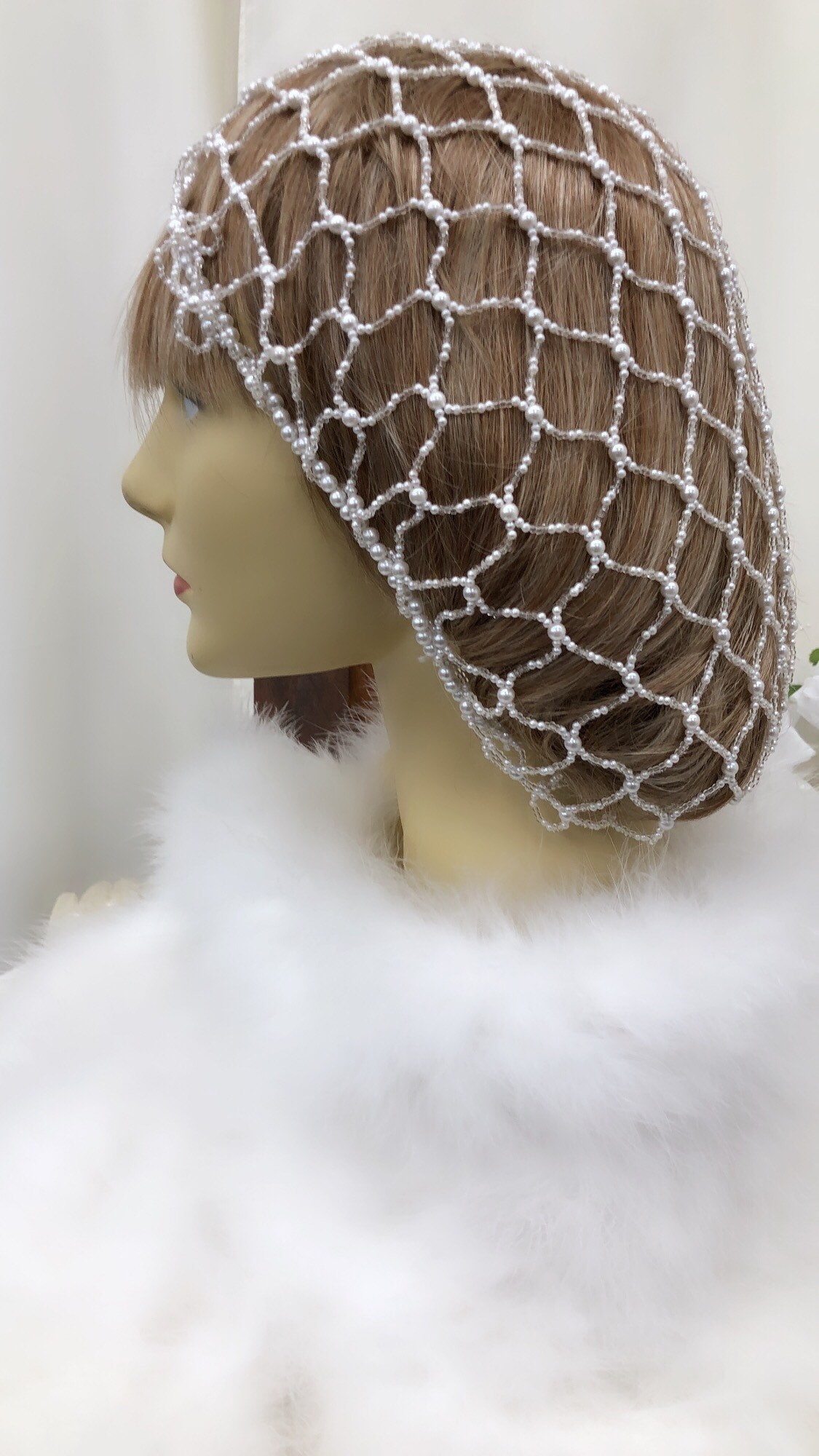 Snood Hair Net Bridal Snood Renaissance Hair Snood Pearl Etsy