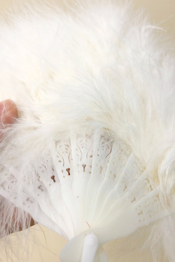 Ventaglio In Piume Marabù Bianco Stile Anni '20 | Per Costumi, Halloween, Danza E Feste - Foto 7