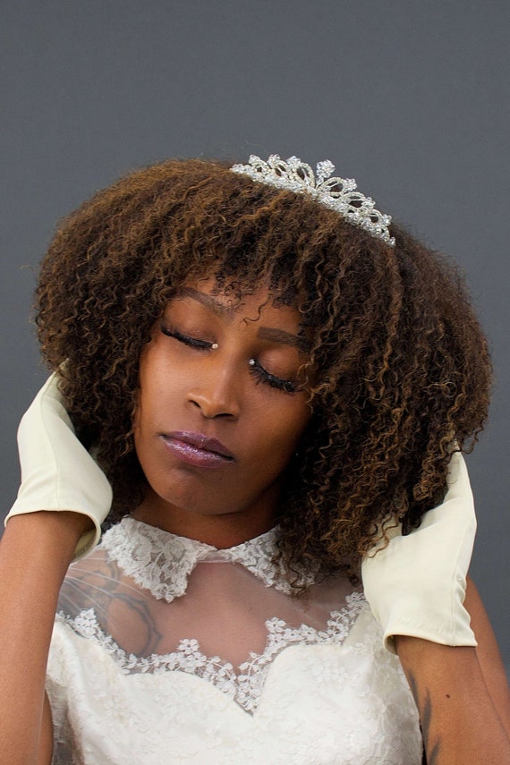 Valorie Bridal Tiara Comb, Vintage 1980s Rhinesto… - image 3