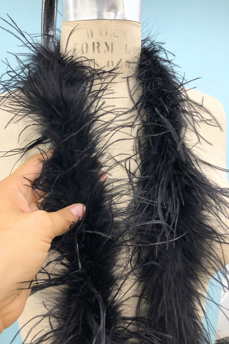 1 Ply Black Ostrich Feather Boa Prop Boas Costume Boas Soft Etsy