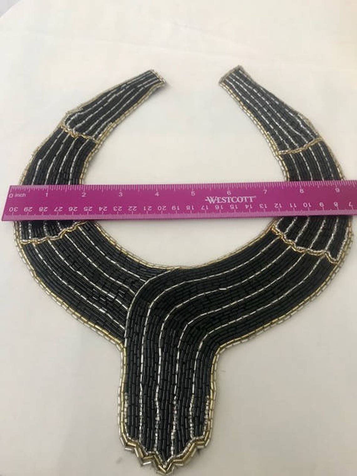 Yoke Collar Applique Glass Beaded Yoke Beaded Etsy