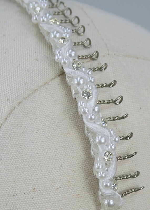 Noémie Headband, Vintage 1990's Faux Pearl and Rh… - image 5