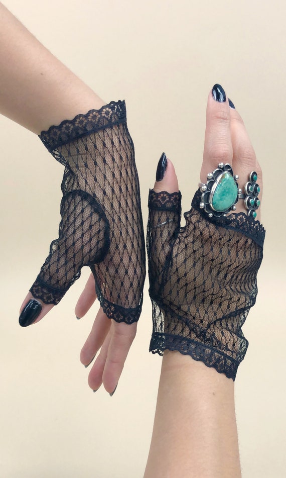 Vintage Late 1970s Deadstock Fingerless Gauntlet … - image 2