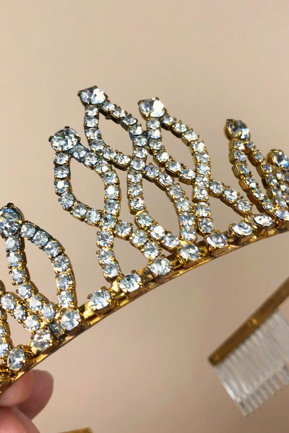 Vintage  Rhinestone Tiara, Vintage Bridal Crown, … - image 8