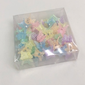 90s/Y2K Rainbow Glitter Butterfly Hair Clips, Deadstock Hair Clips, Original Box, 48 Count image 3