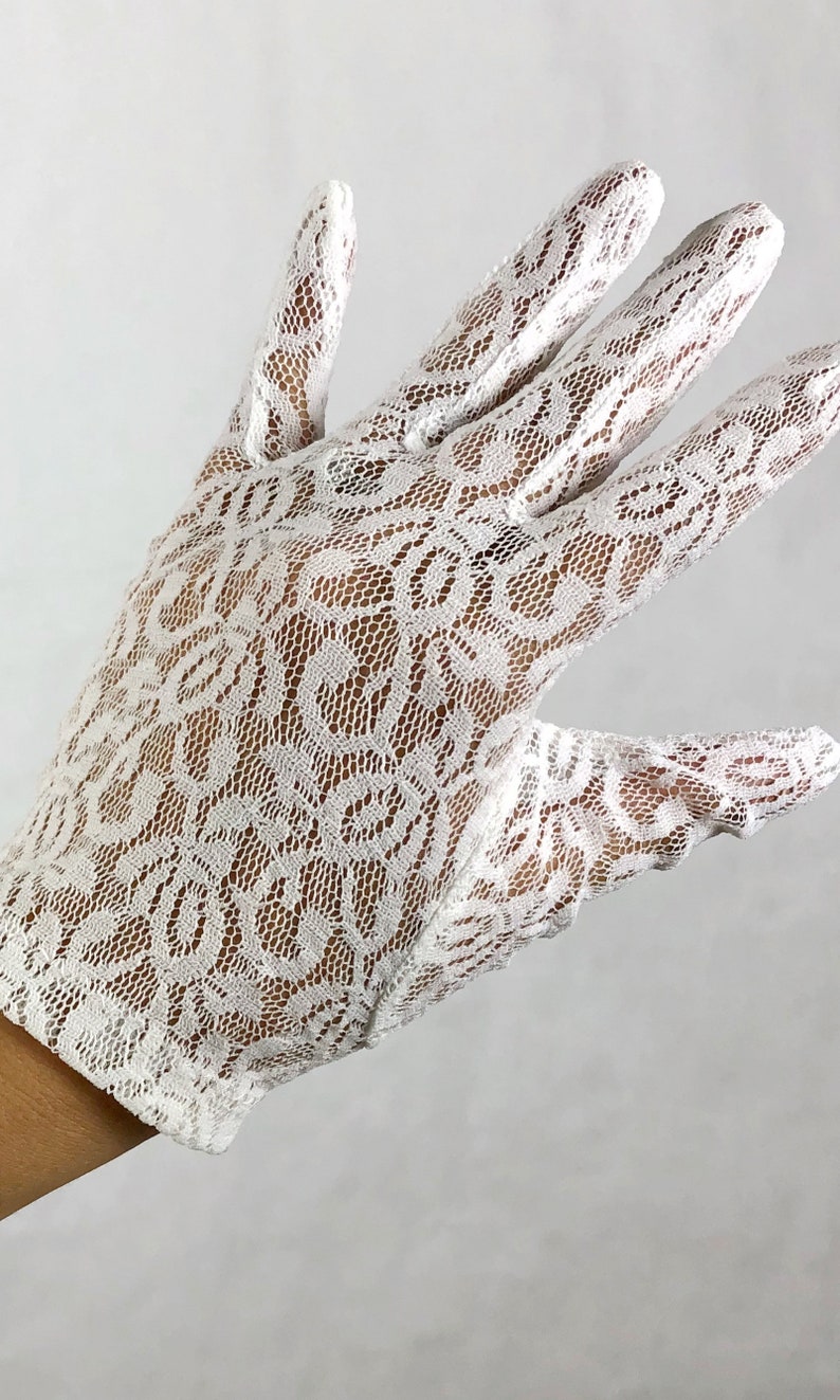 Vintage 1960s Deadstock Black Lace Gloves for Small | Etsy