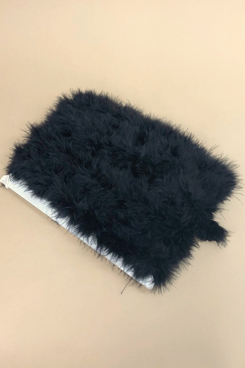 Vintage Deadstock Black or White Marabou Trim by the Yard Etsy