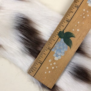 4 Wide Cow Faux Fur Trim, Brown & White Spotted Cow Print Faux Fur, Sold By The Yard, Great For Costumes, Sewing DIY, Deadstock Trim image 4