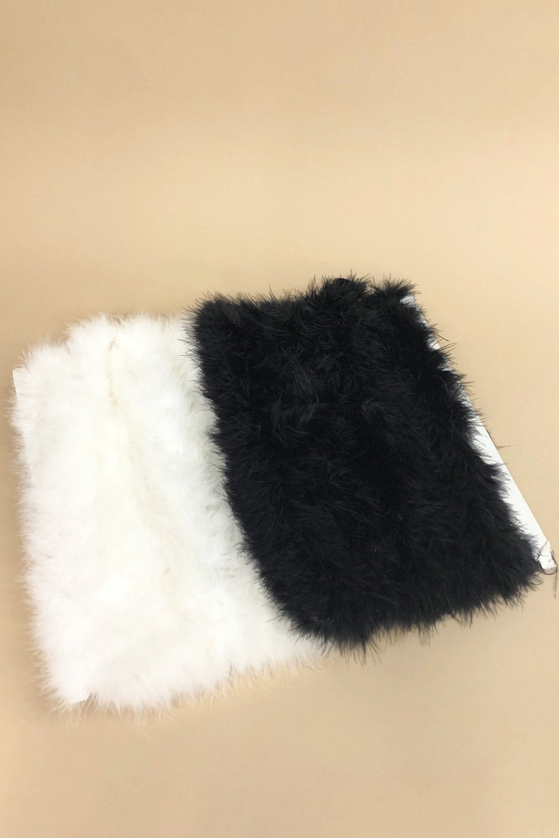 Vintage Deadstock Black or White Marabou Trim by the Yard Etsy