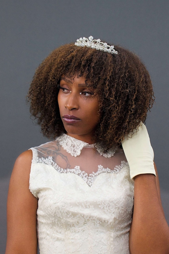 Valorie Bridal Tiara Comb, Vintage 1980s Rhinesto… - image 1