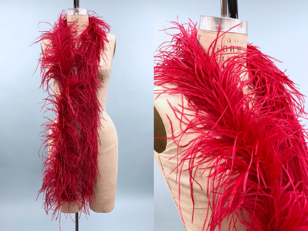 2 Ply Red Ostrich Feather Boa, Prop Boas, Costume Boas, Soft Boas, Bachelorette Accessories