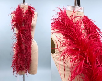 2 Ply Red Ostrich Feather Boa, Prop Boas, Costume Boas, Soft Boas, Bachelorette Accessories, Vintage Boas