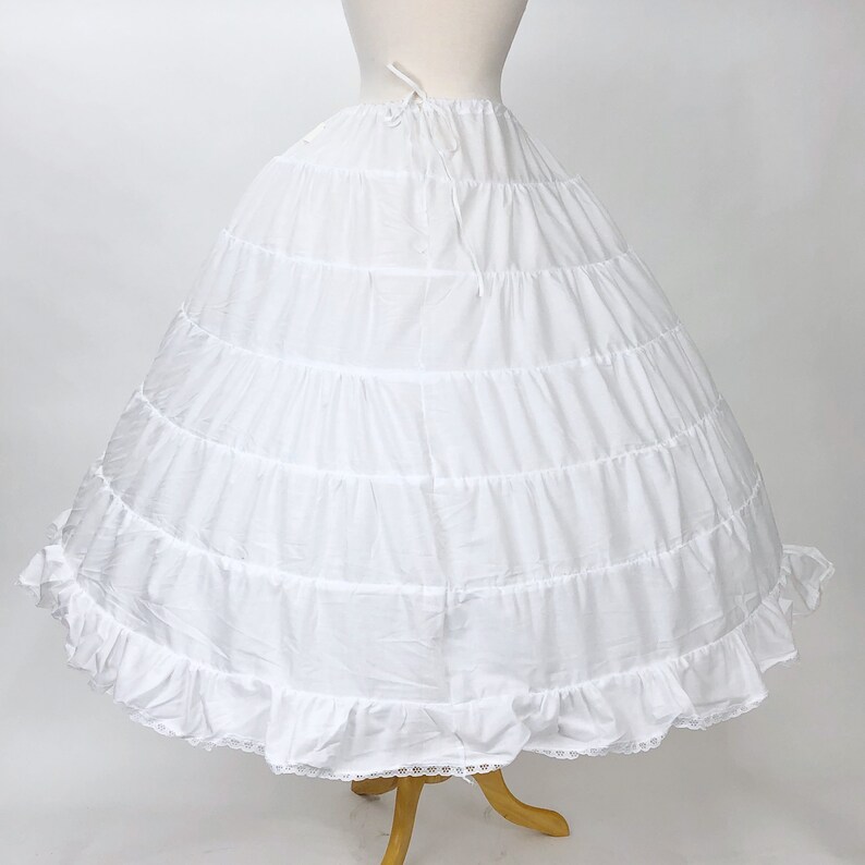 6 Bone Hoop Skirt 100 Cotton Full ALine Floor Length Etsy