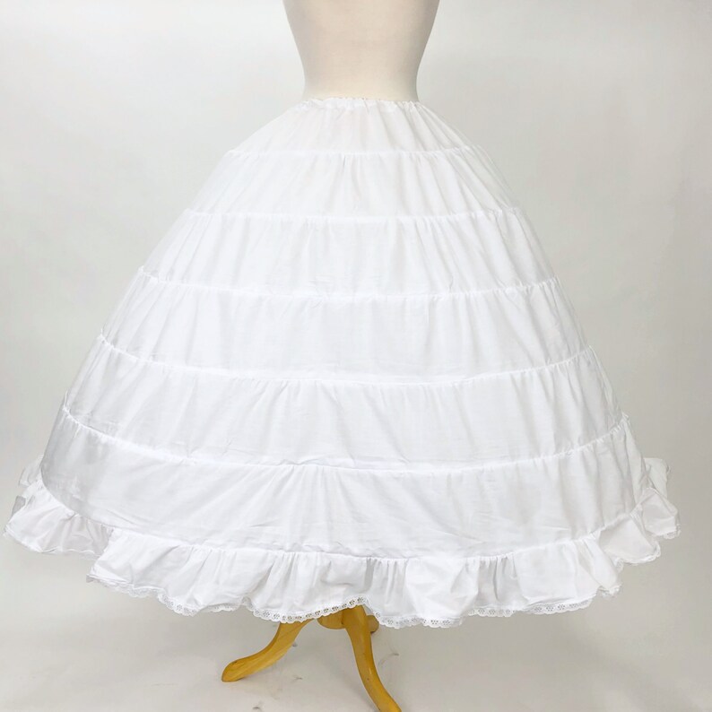 6 Bone Hoop Skirt 100 Cotton Full ALine Floor Length Etsy