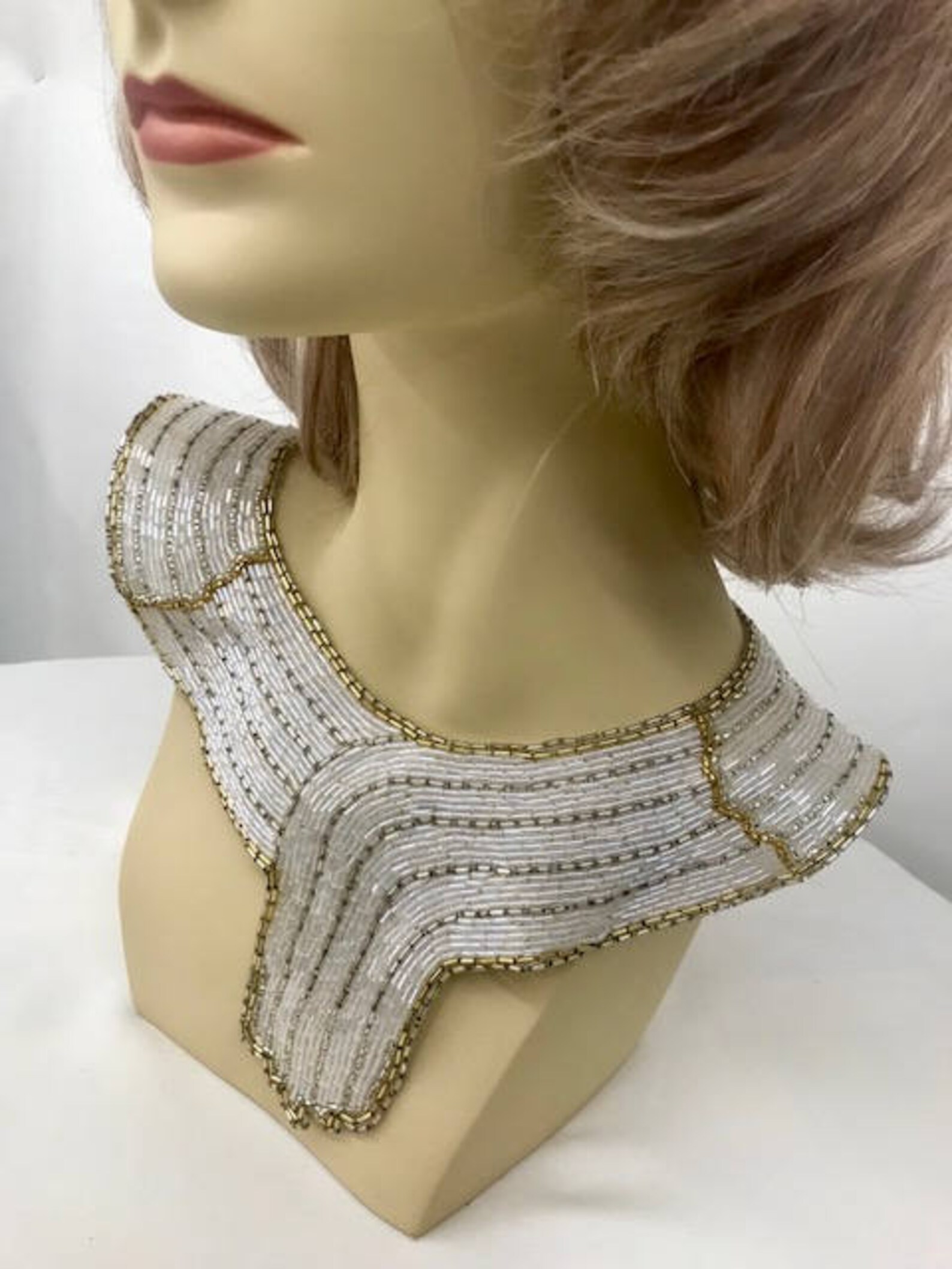 Yoke Collar Applique Glass Beaded Yoke Beaded Yoke Etsy