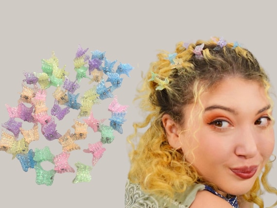12 Schmetterlings-Haarklammern Glitzernd – Bunte Mini-Clips, 90er Jahre Style, Für Mädchen & Frauen