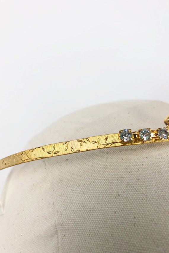 Gold Diamond Heart Rhinestone Tiara, Vintage Tiar… - image 5