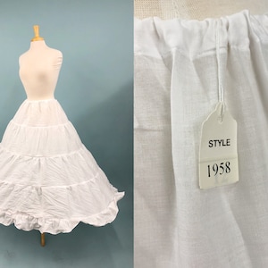 100% Cotton A-Line 4 Bone Floor Length Hoop Skirt, Hooped Petticoat, Costume Petticoats, Theater Props, Costume Department