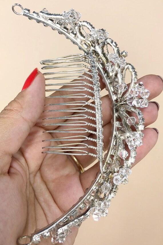 Valorie Bridal Tiara Comb, Vintage 1980s Rhinesto… - image 10